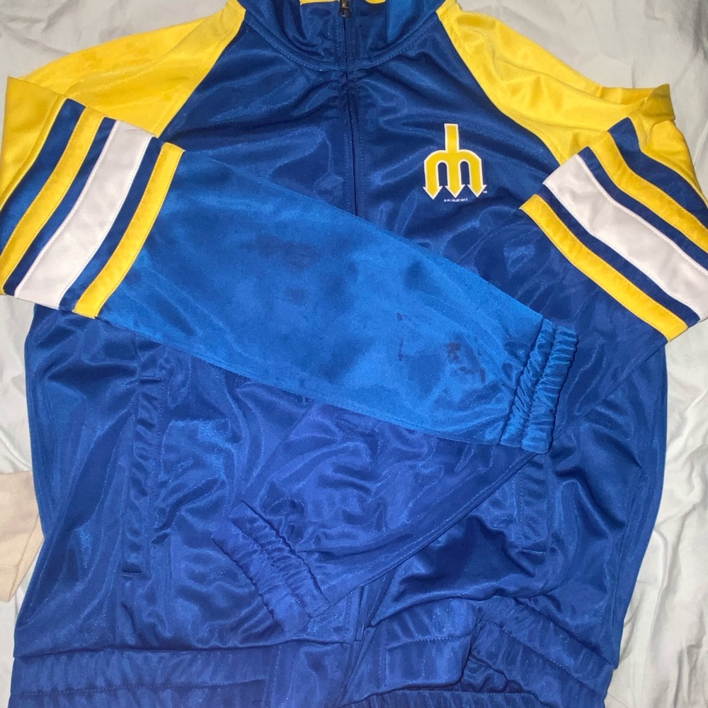 Retro Cooperstown collection Mariners zip up.